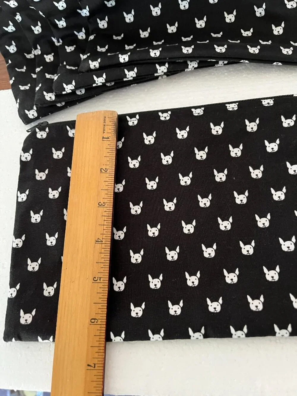 French Bulldog Zippered Fabric Pouches Lot of 7 Toiletry Makeup Coin Purse NEW